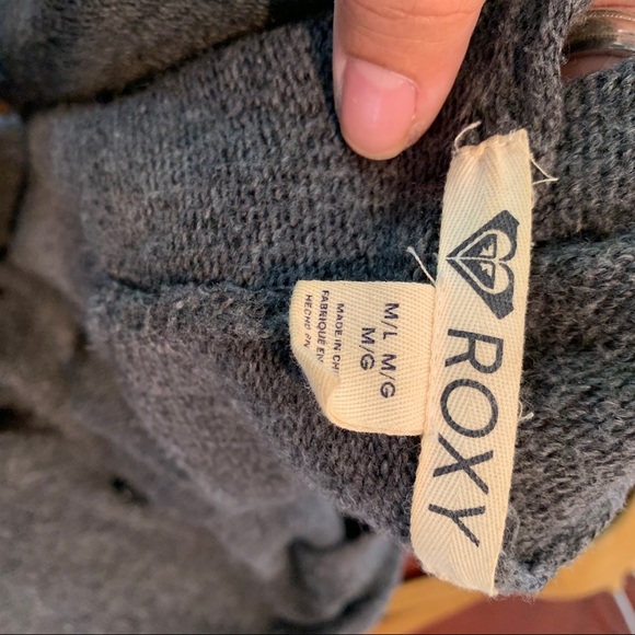 Roxy Grey Cardigan hooded Sz. Large - Picture 6 of 6